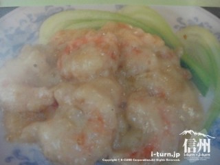 喜楽食堂海老と季節野菜の塩炒めの写真