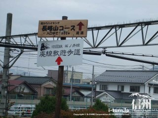 旧国鉄篠ノ井線廃線敷　トレッキングコースの看板